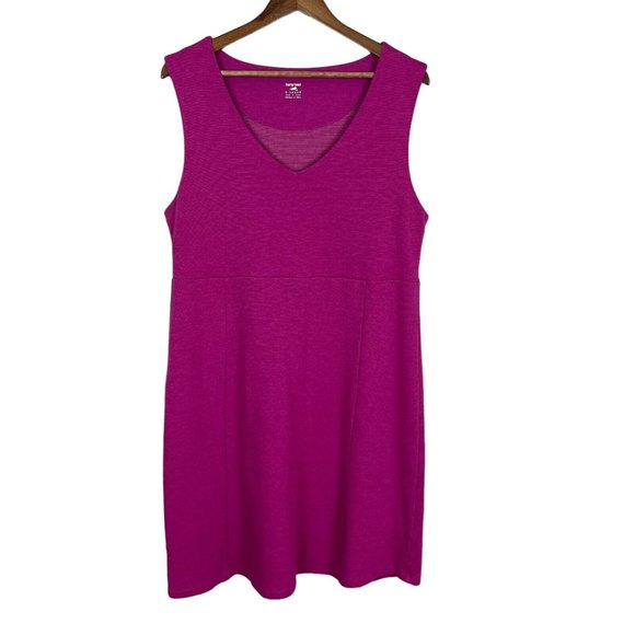 Horny Toad Tank Dress Women XL Pink Sleeveless V-Neck A-Line Stretch Knit Casual - Picture 1 of 8